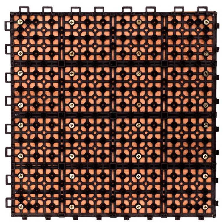 Vifah 12" x 12" Wood Interlocking Deck Tile in Tan (Set of 10)