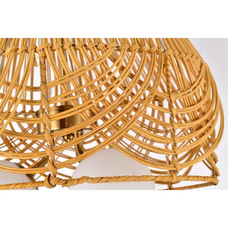 Warehouse of Tiffany Rattan Semi Flush Mount