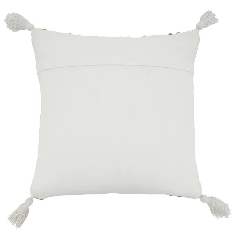 Saro Aziza Collection Tassels Cotton Blend Throw Pillow