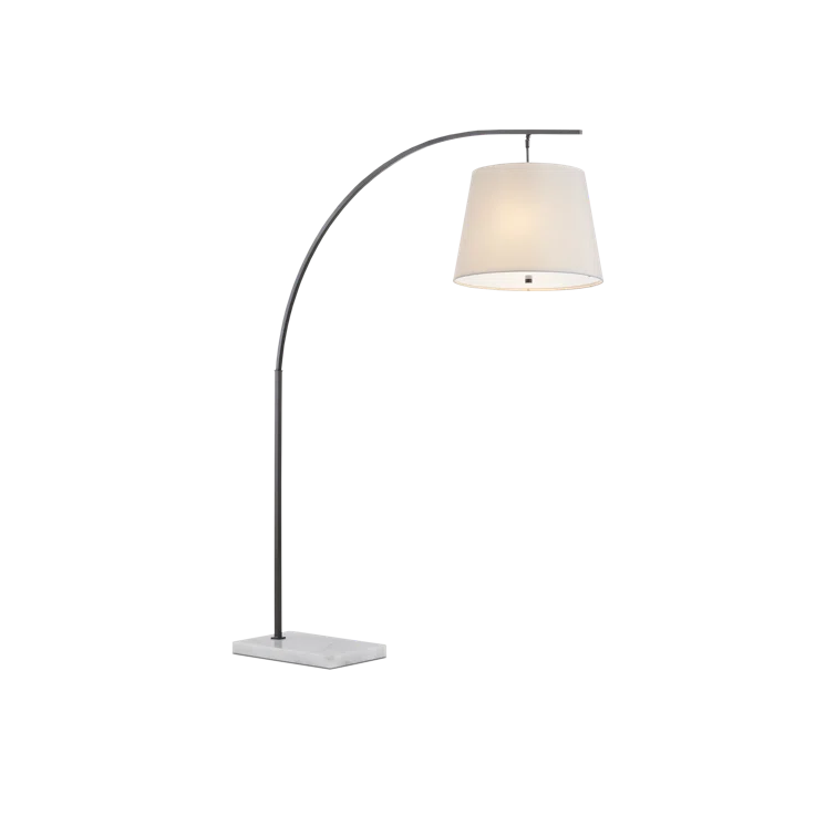 Adjustable Oil Rubbed Bronze Arc Floor Lamp with White Shade
