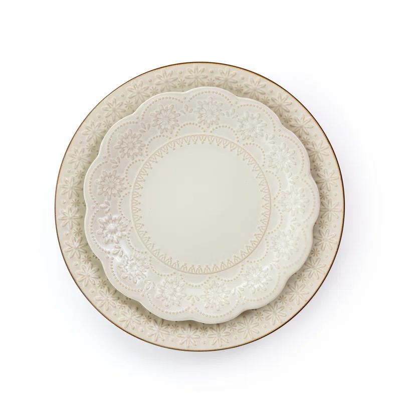 16 Piece Stoneware Dinnerware Set - Service for 4