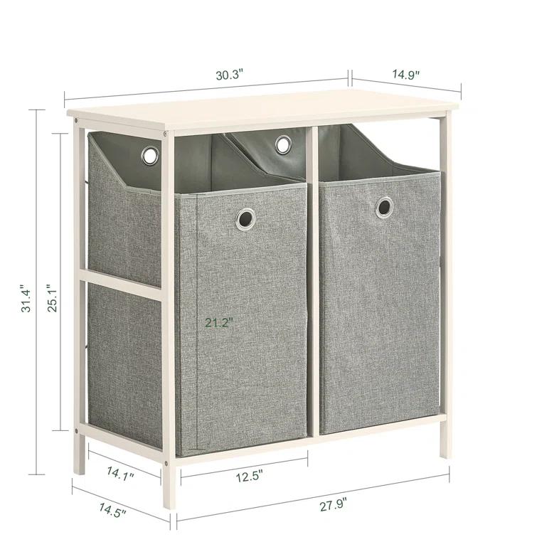 Haotian Bathroom Laundry Hamper Basket with Shelf