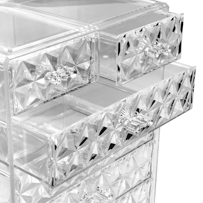 Sorbus Sorbus 6 Drawers Acrylic Makeup and Jewelry Cosmetics Organizer in Diamond Design
