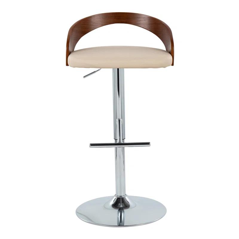 Grotto Swivel Upholstered Adjustable Height Counter Stool with Metal Frame (Set of 2)