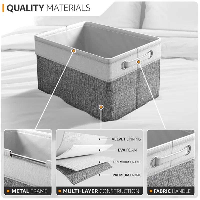 Sorbus Sorbus Fabric Storage Bins for Shelves Set of 6 - 15 Inch Sturdy Collapsible Storage Bins with 2 Handles, Foldable Baskets for Organizing Home, Closets, Shelf, Toys, Clothes, Large Decorative Storage Baskets