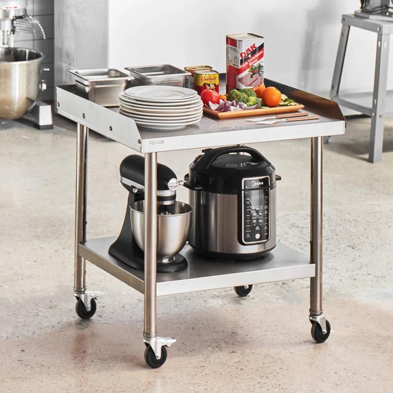 VEVOR VEVOR Stainless Steel 28'' L x 24'' W x 30'' H Adjustable Portable Work Table