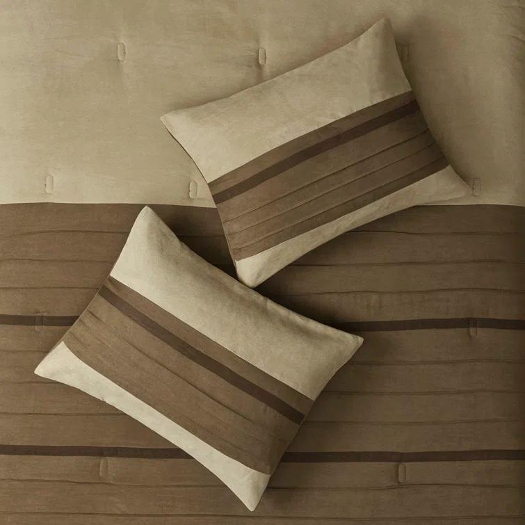 Madison Park Palmer 7 PC Pieced Faux Suede Comforter Set