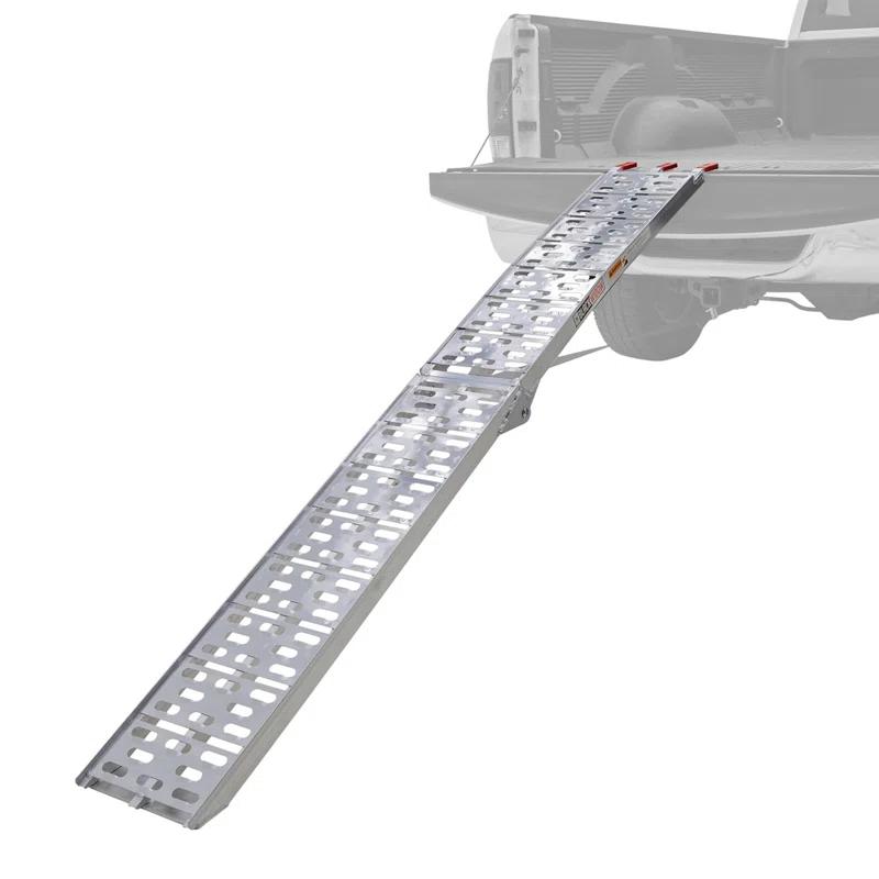Black Widow Black Widow Aluminum Folding Motorcycle Ramp Arched Plate, Single Runner, Silver