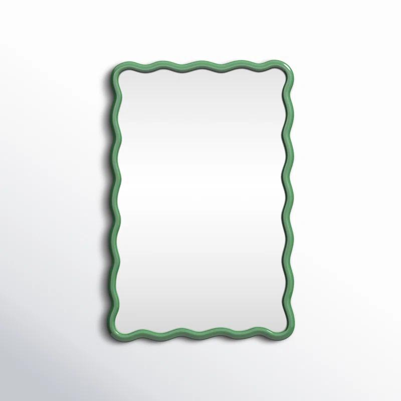 Allurine Wood Wavy Wall Mirror