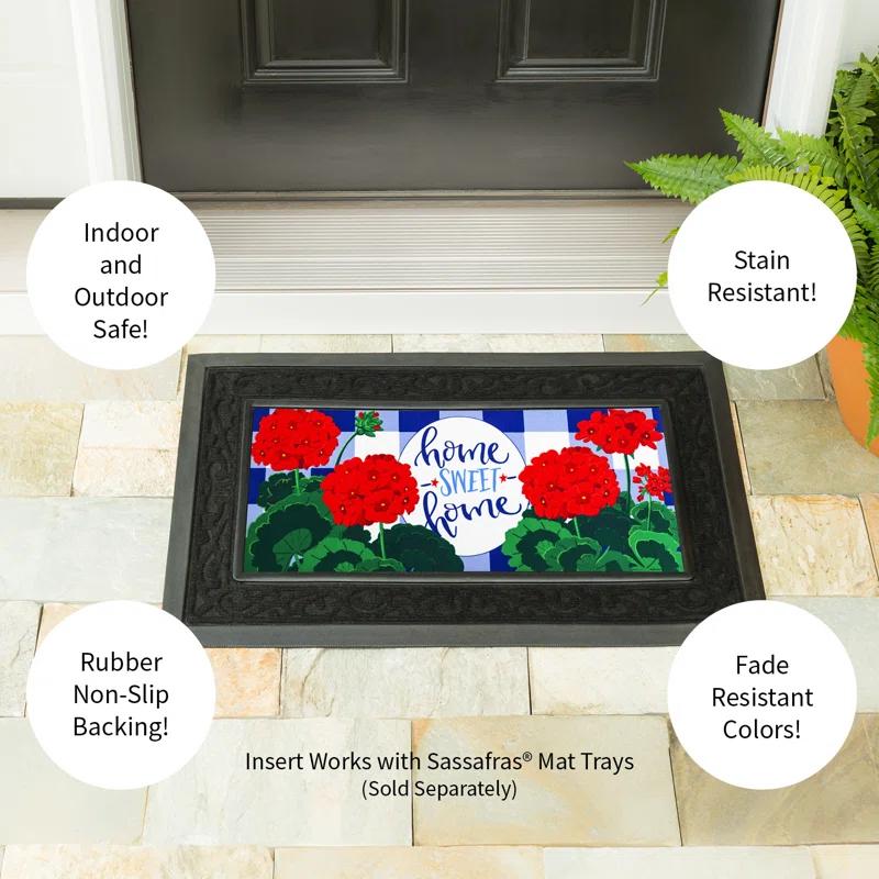 Evergreen Enterprises, Inc Sassafras All Seasons Outdoor Mat Set with 1 Frame and 4 Themed Insert Mats