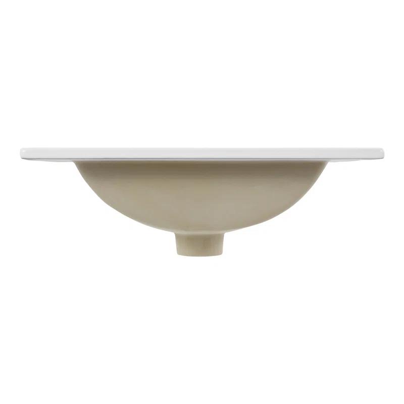 Ancillary 3-Hole 20" Classic Contemporary Rectangular Ceramic Single Sink Basin Vanity Top