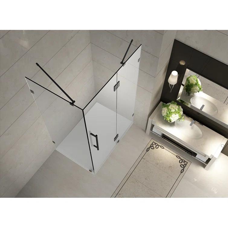 Aston Avalux Hinged Semi-Frameless Shower Door SEN987-CH-32-10