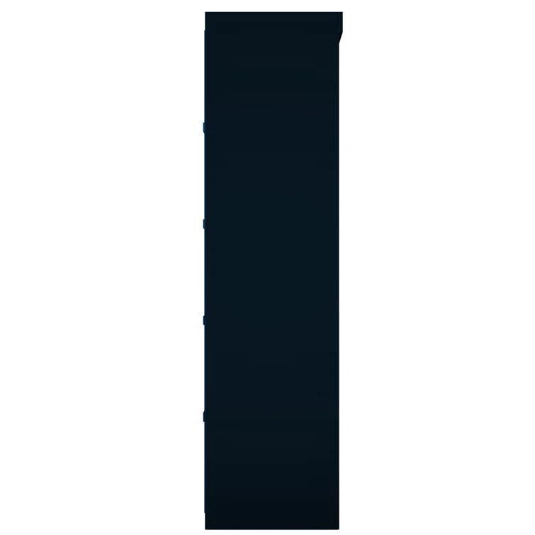 Manhattan Comfort Mulberry Open Wardrobe Closet with Drawers and Adjustable Shelves in Midnight Blue