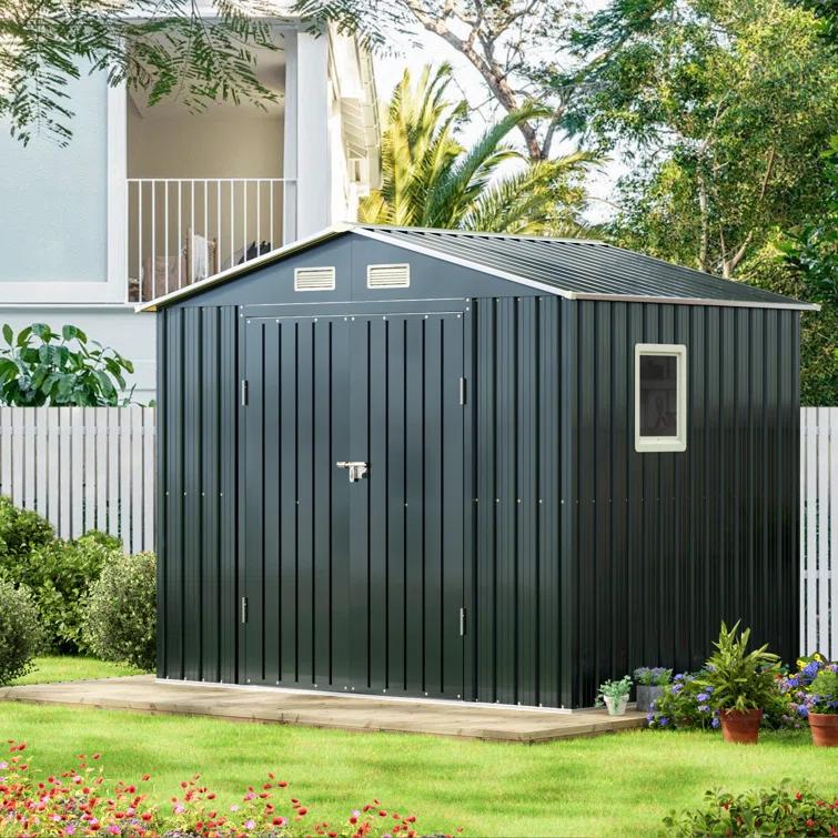 LAVRE 10X12 FT Outdoor Metal Storage Shed with Windows