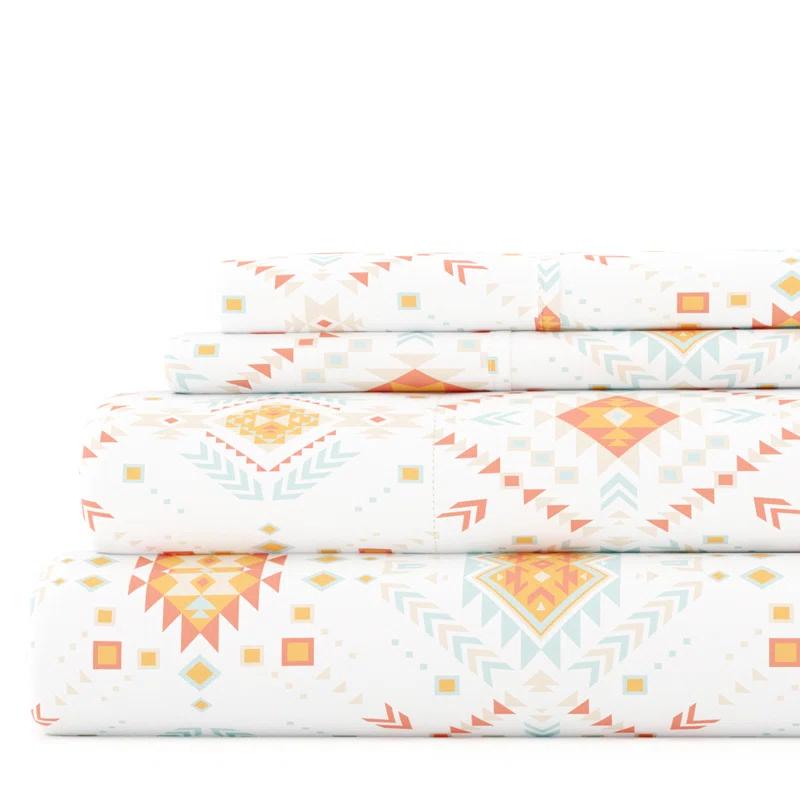 Becky Cameron Home Aztec Dreams Pattern Microfiber Sheet Set