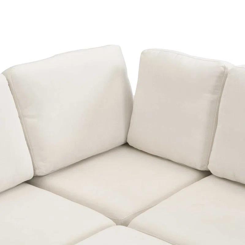 Hokku Designs Modern Sofa 103" Sectional Sofa Couch Sofa Bed U-Shaped Sofa With Two Movable Ottoman Upholstered Sectional
