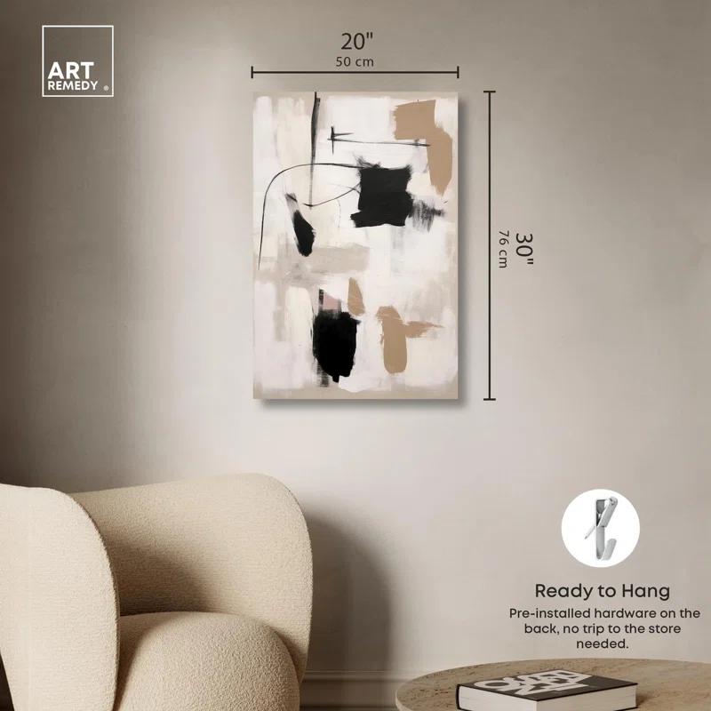 Art Remedy Strings in Abstraction Canvas Muted Abstract Wall Art by Art Remedy