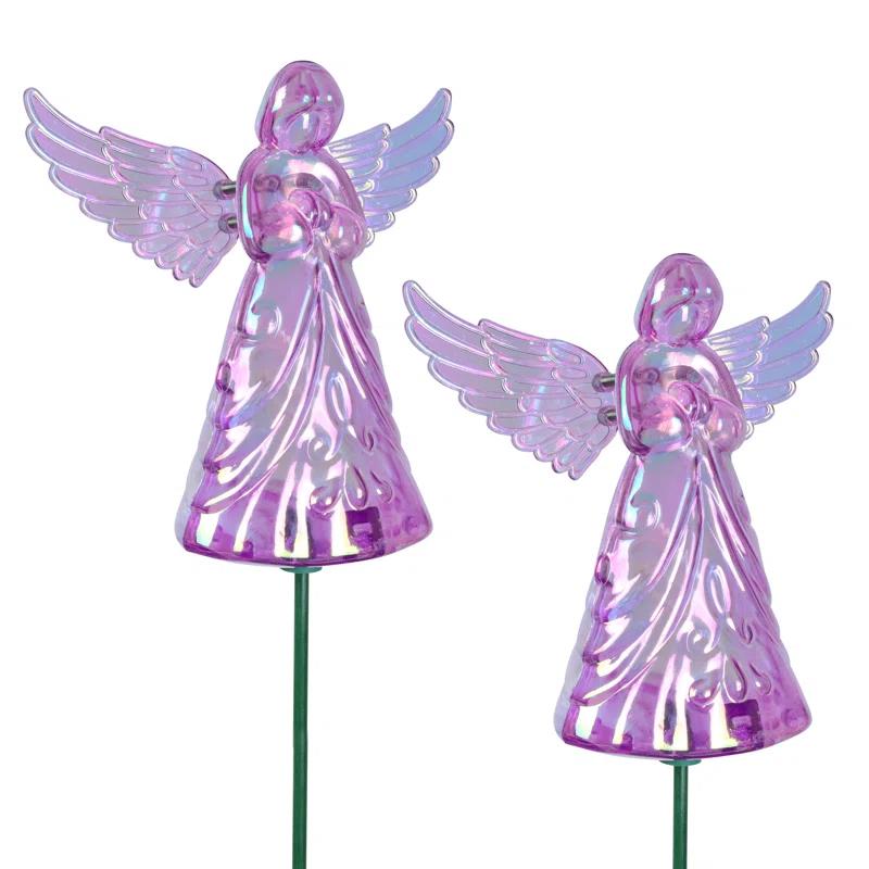 Exhart 2 Piece Angel WindyWing Garden Stakes, 4.5 by 30 Inches (Set of 2)