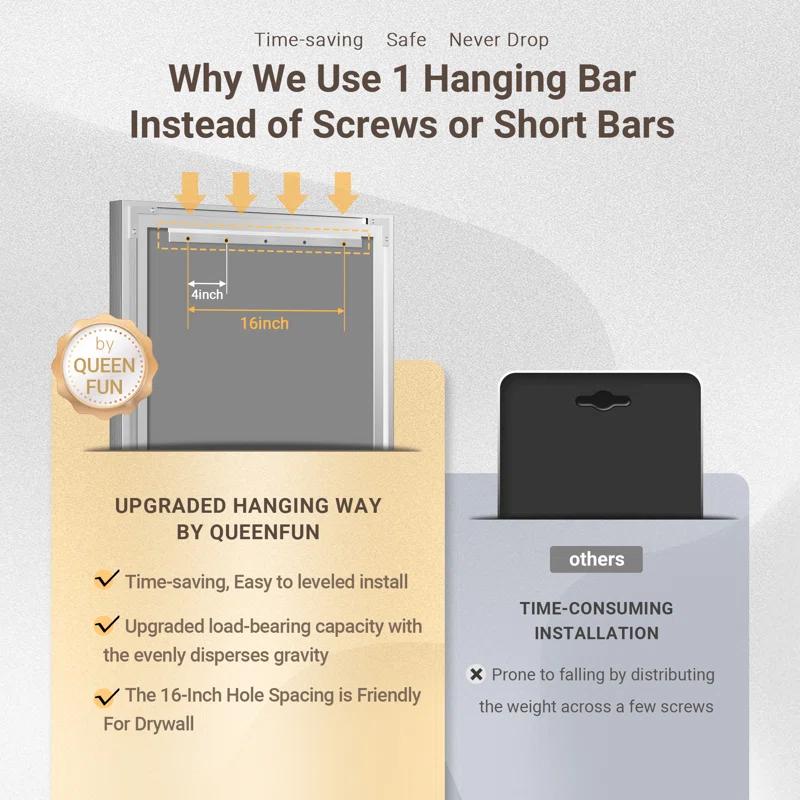 Decorative Wall Mirror Beveled Design, Bathroom Vanity Mirror Accent Mirror Finish