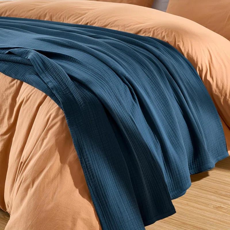 Chezmoi Collection Airy Lightweight 4 Layer Cotton Muslin Blanket