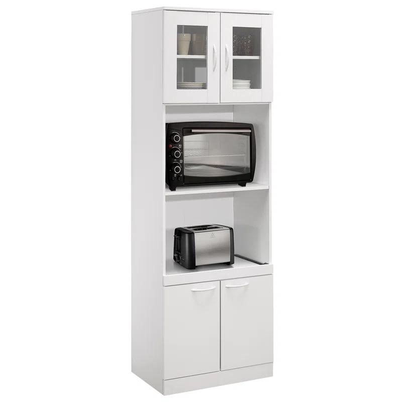 InRoom Designs Danbury Tall Kitchen Pantry, Microwave Storage Cabinet
