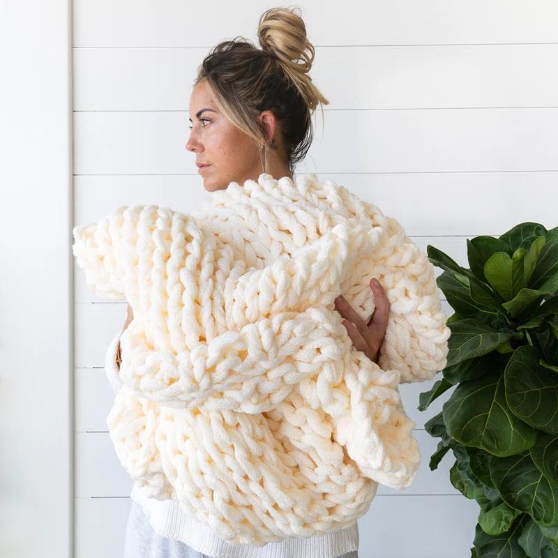 Becky Cameron Handmade Chunky Knit Throw Blanket