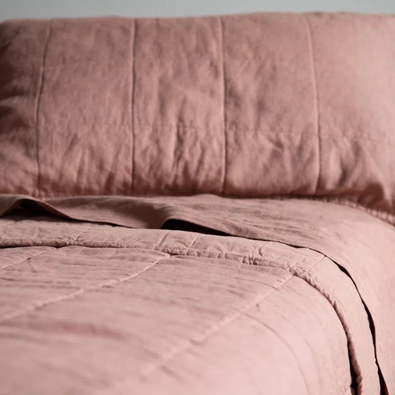 French Linen Box Stitch Quilted Sham Set