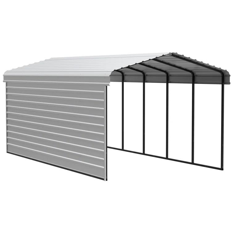 Arrow Arrow Steel Carport with 1 Side Wall Kit, 12x24x09
