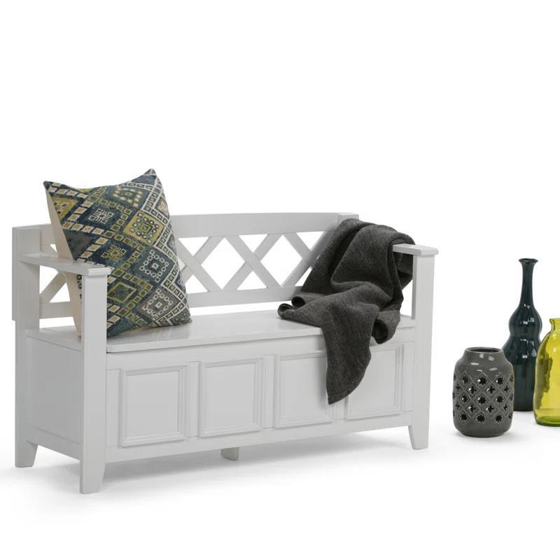Simpli Home Amherst Solid Wood Entryway Lift Top Storage Bench