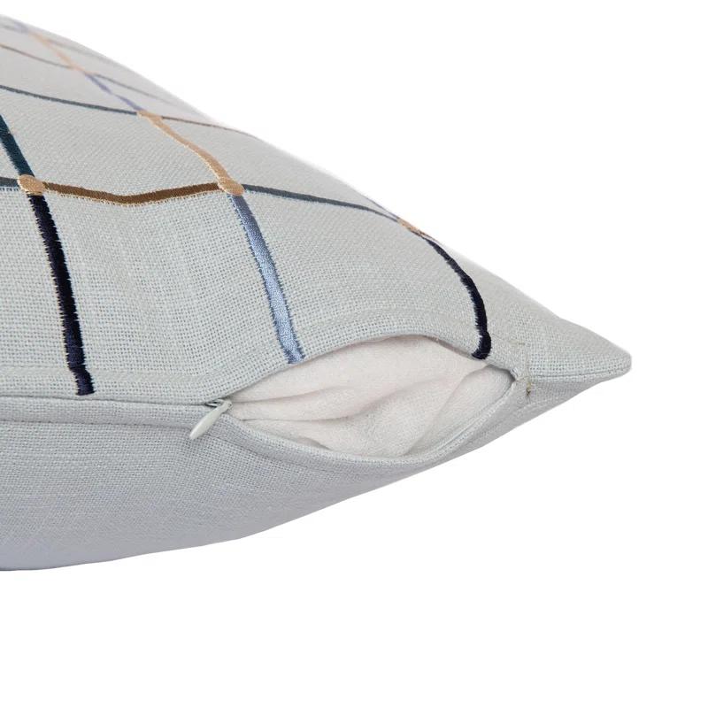 Embroidered Cotton Throw Pillow