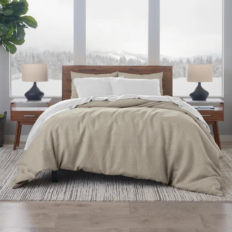Ella Jayne Home French Linen Cotton Striped Duvet Cover 3-Piece Set
