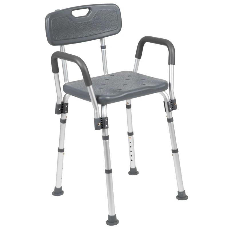 DC-HY3523L-GRY-GG Jane Aluminum Height Adjustable Bath and Shower Chair