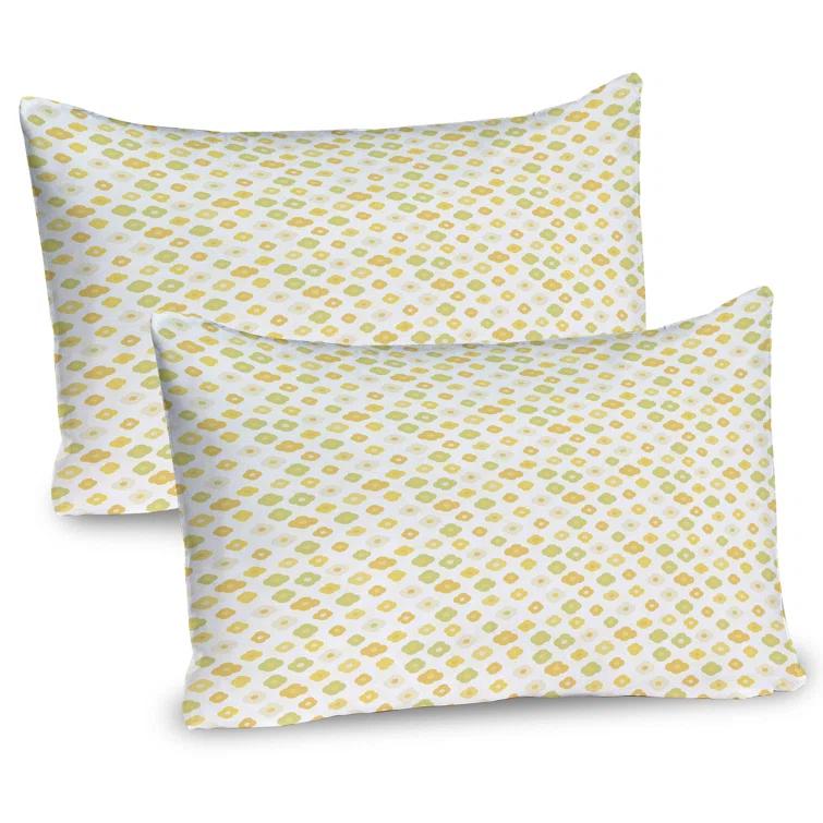 Ambesonne Ambesonne Green Yellow Pillow Sham 2 Pack Flowers Daisies Pale Green Yellow