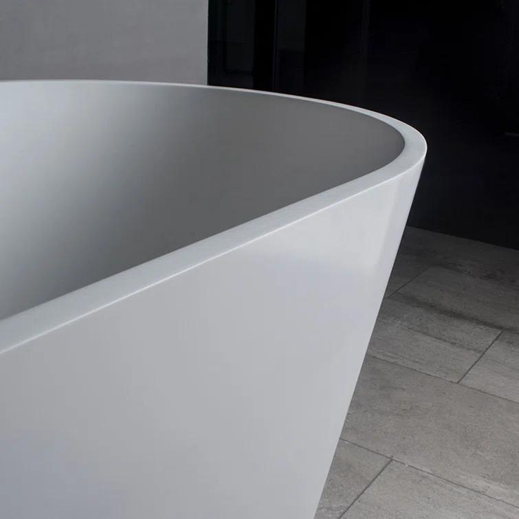 Vanity Art 59'' x 30'' Freestanding Soaking Solid Surface Bathtub VA6914-MS