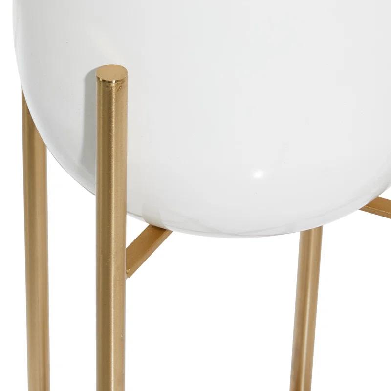 CosmoLiving by Cosmopolitan 2 - Piece Metal Dome Indoor Outdoor Planter with Removable Stand Set