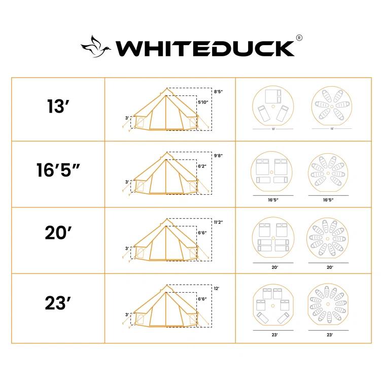 White Duck Outdoors 13ft Avalon Bell Tent (Fire & Water Repellent)