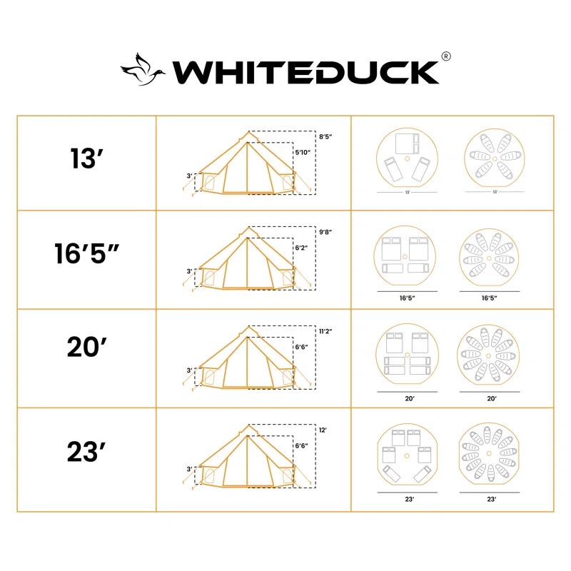 White Duck Outdoors 13ft Avalon Bell Tent (Fire & Water Repellent)