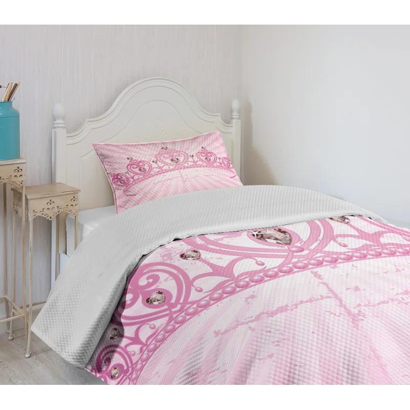 Ambesonne Ambesonne Girls Bedspread Set Pink Cartoon Pink Pale Pink