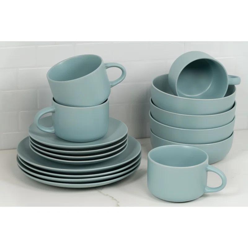 Wazee Matte 16 Piece Dinnerware Set, Service for 4