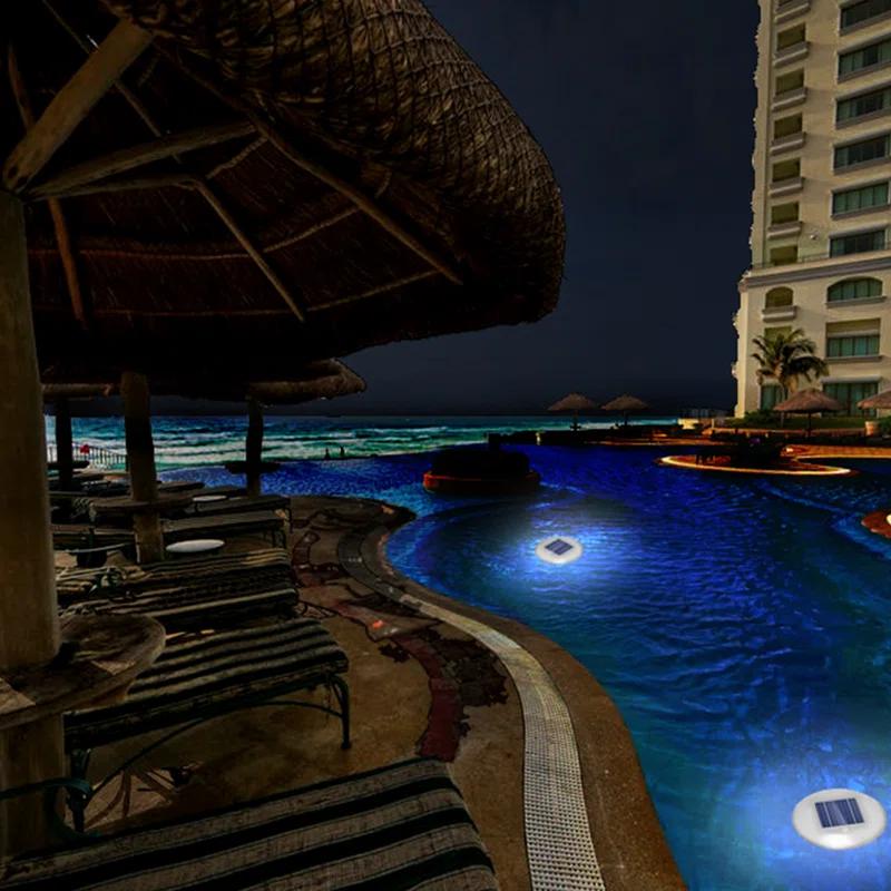 Solar Powered Integrated LED Outdoor Floating Pool Light (Set of 2)