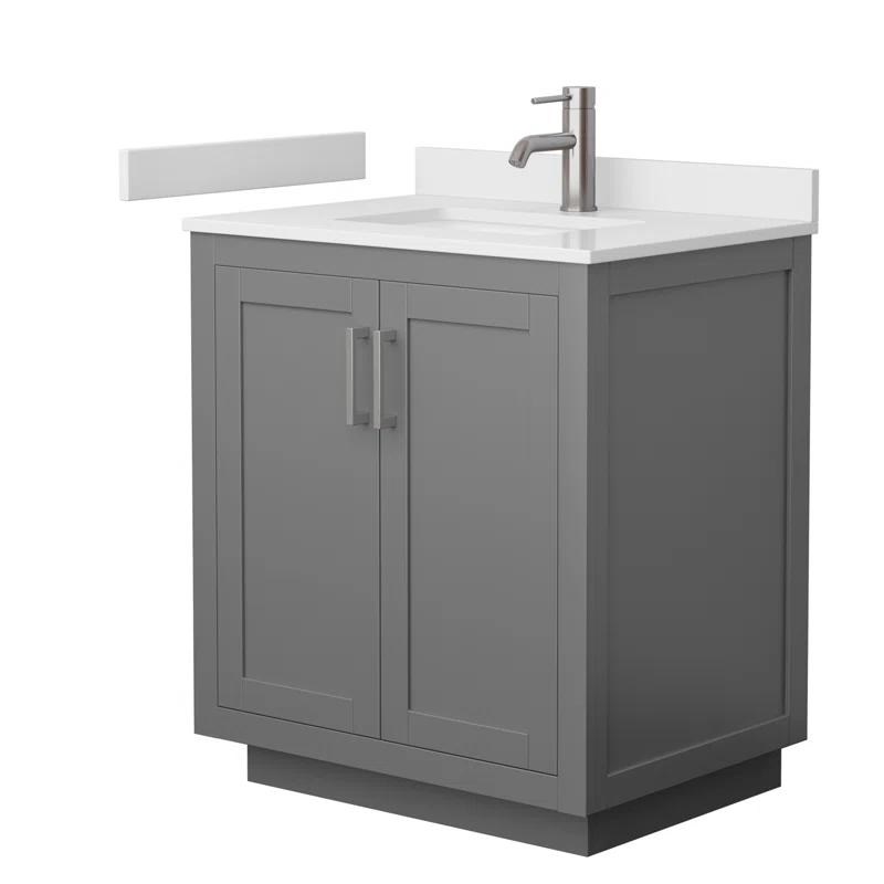 Wyndham Collection Miranda 30" Freestanding Single Bathroom Vanity with Cultured Marble Top