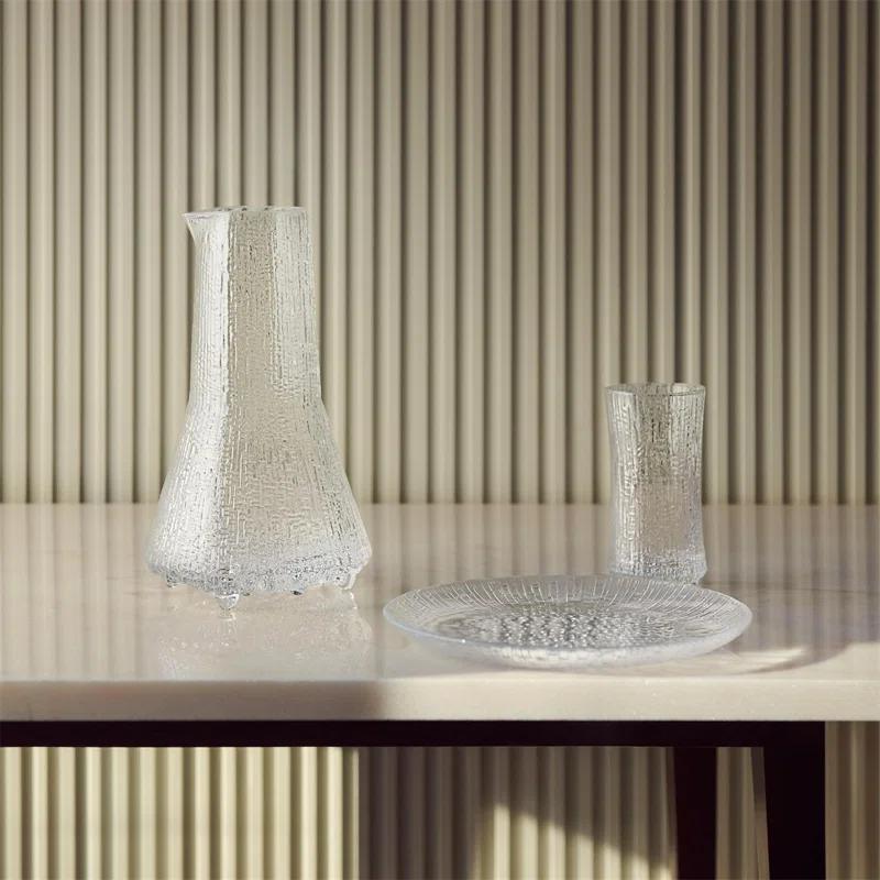 Clear Textured Glass 17 oz Pitcher for Cold Drinks