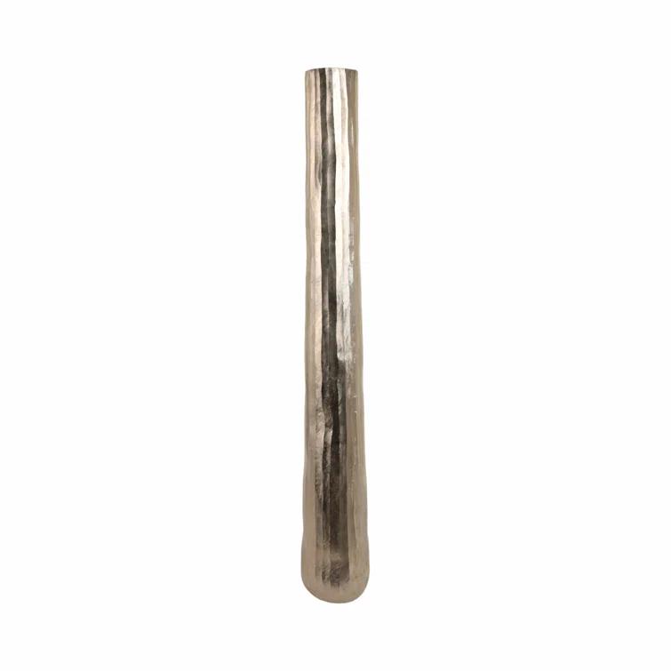 Sagebrook Home 58" Rounded Etched Metal Floor Vase, Silver | Perigold