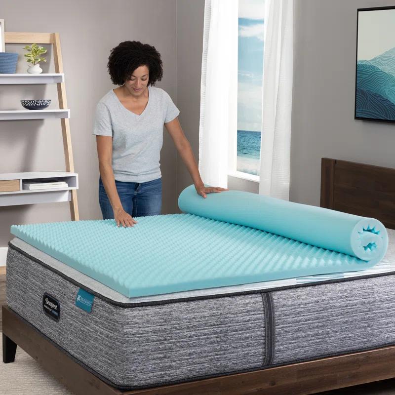 Beautyrest Beautyrest Cool Wave Memory Foam Mattress Topper, 2 Inch
