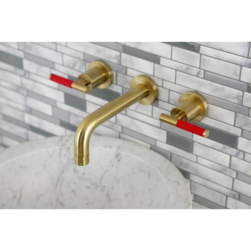 Kingston Brass Kaiser Two-Handle Wall Mount Bathroom Faucet