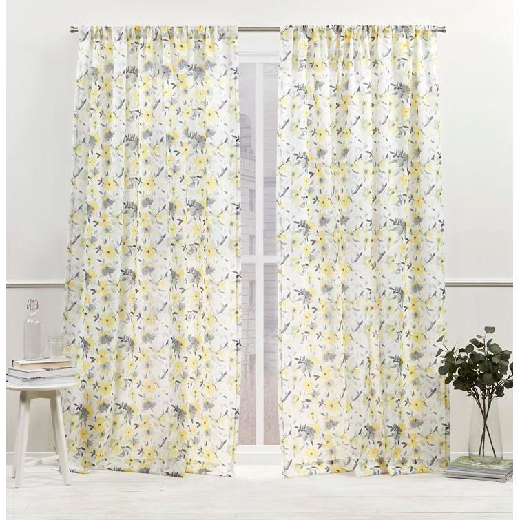 Nicole Miller Nicole Miller New York Hattie Light Filtering, Semi Sheer Rod Pocket Curtain Panels (Set of 2)