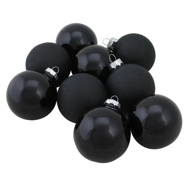 Glass Christmas Ball Ornament (Set of 9)