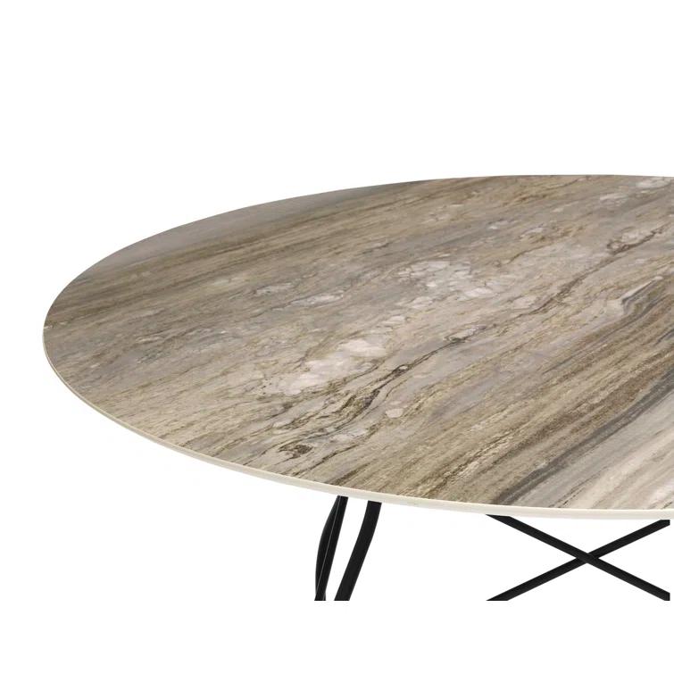 Kartell Glossy Round Metal Base Dining Table