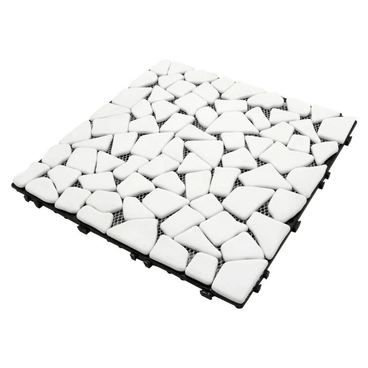 Sunwings 12'' L x 12'' W Pebble Stone Interlocking Deck Tile (Set of 4)