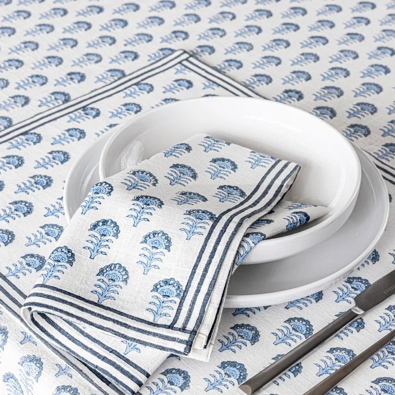 over&back Hand-Blocked Printed Cotton Table Runner